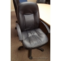 Black Leather Mid Back Rolling Meeting Chair